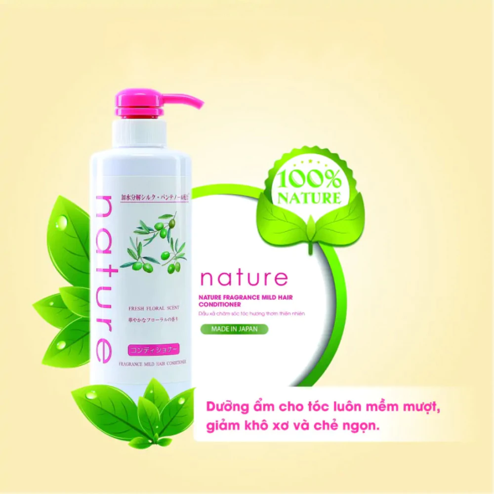 Dầu xả Naris Nature dịu nhẹ hương hoa tươi mát 500ml