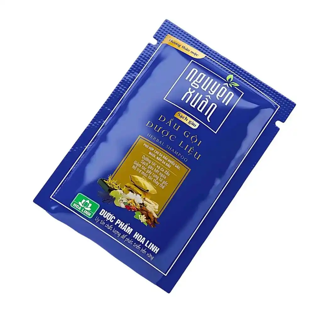 Dây 10 gói dầu gội dược liệu Nguyên Xuân tóc thường/sạch gàu/bồng bềnh/dưỡng tóc gói 5.5ml