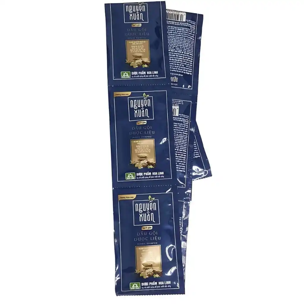 Dây 10 gói dầu gội dược liệu Nguyên Xuân tóc thường/sạch gàu/bồng bềnh/dưỡng tóc gói 5.5ml