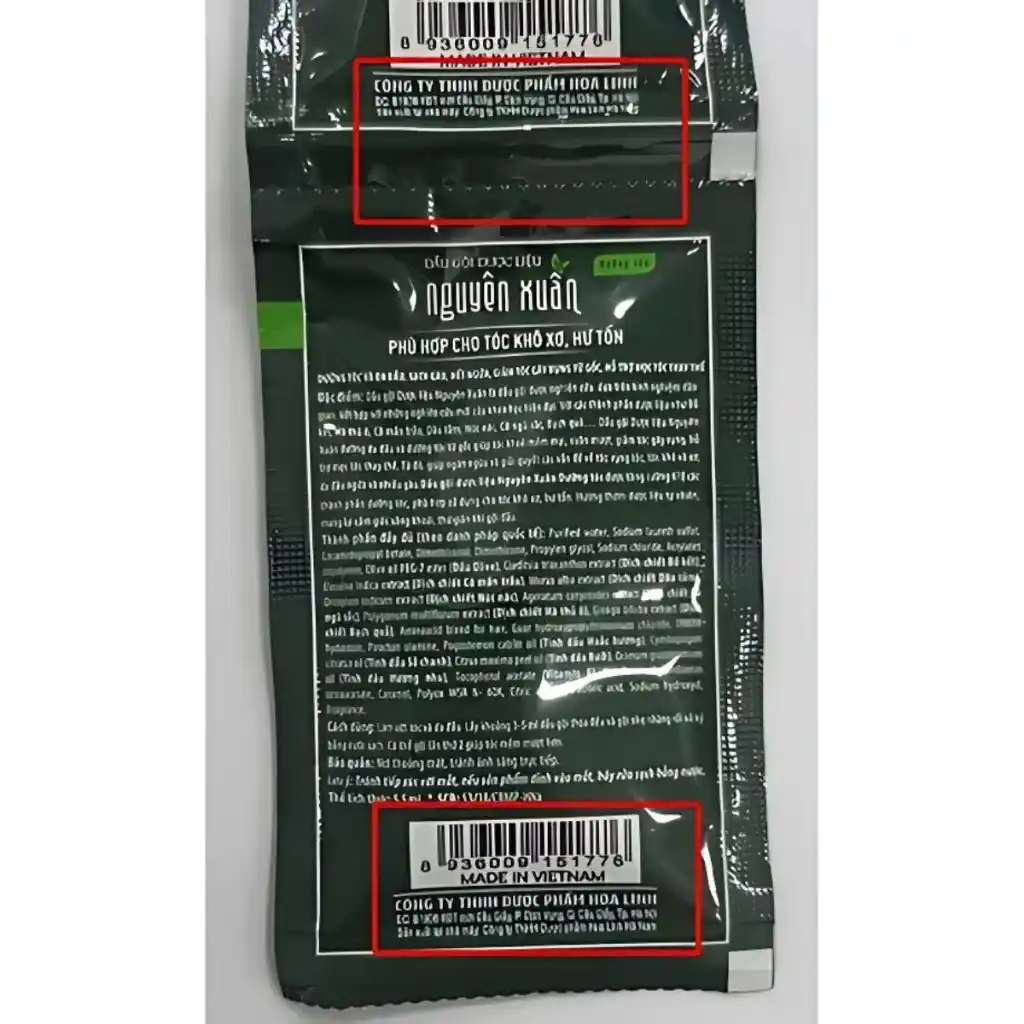 Dây 10 gói dầu gội dược liệu Nguyên Xuân tóc thường/sạch gàu/bồng bềnh/dưỡng tóc gói 5.5ml