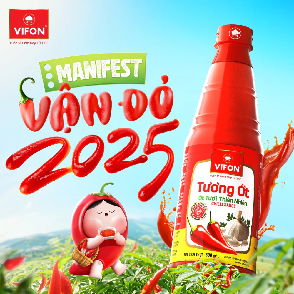 Thùng 100 dây 10 gói tương ớt Vifon gói 10g