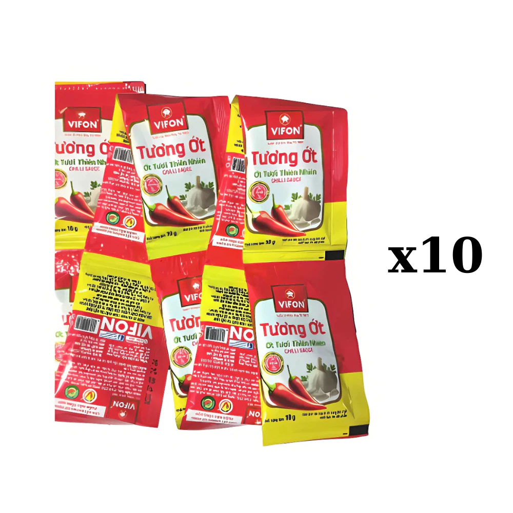Thùng 100 dây 10 gói tương ớt Vifon gói 10g