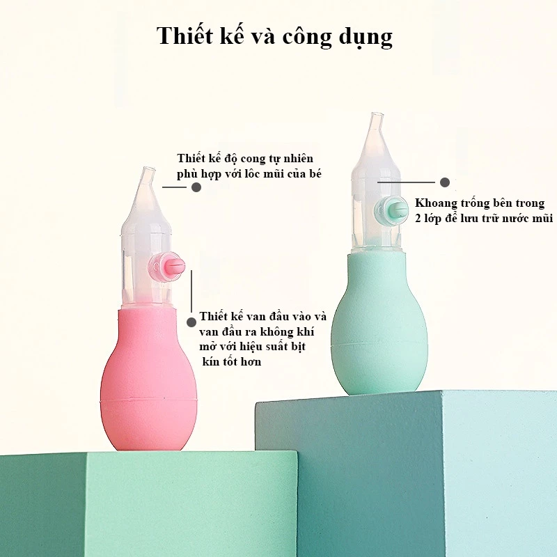 Dụng cụ hút mũi KuKu KU5373A dạng bóp có nắp đậy - Màu ngẫu nhiên