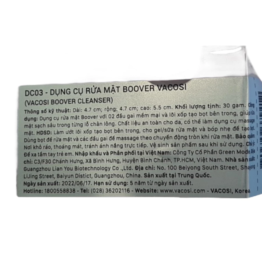 Dụng cụ rửa mặt Vacosi Boover DC03