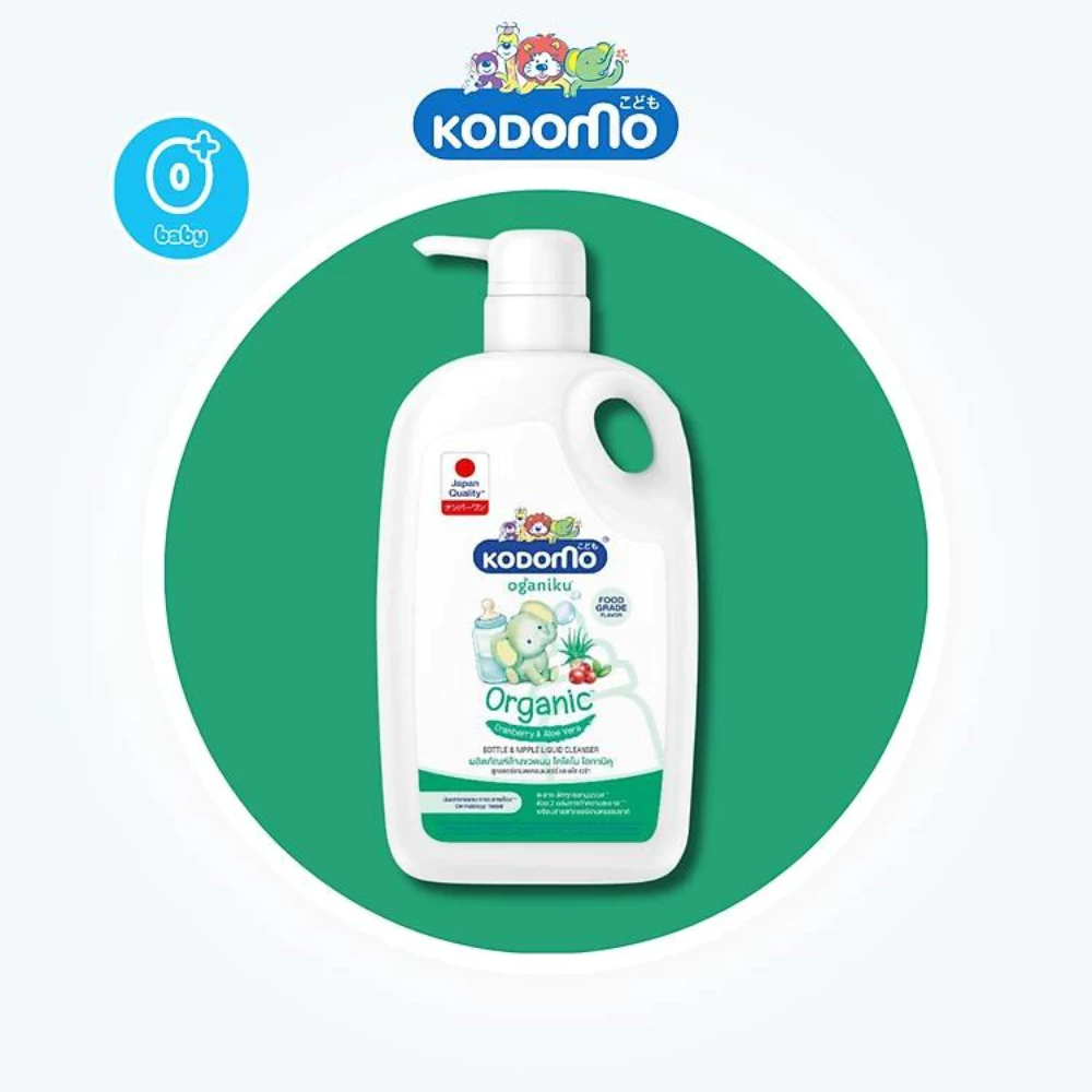 Dung dịch làm sạch đồ dùng cho bé Kodomo Organic chiết xuất lô hội và việt quất túi 600ml/chai 650ml hương quả mọng