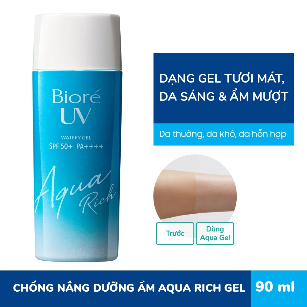 Gel chống nắng Bioré màng nước dưỡng ẩm da 90ml