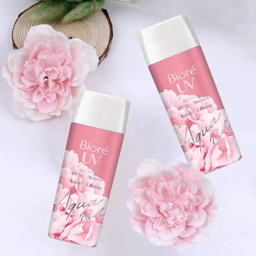 Gel chống nắng Bioré màng nước dưỡng ẩm hương hoa mẫu đơn 90ml