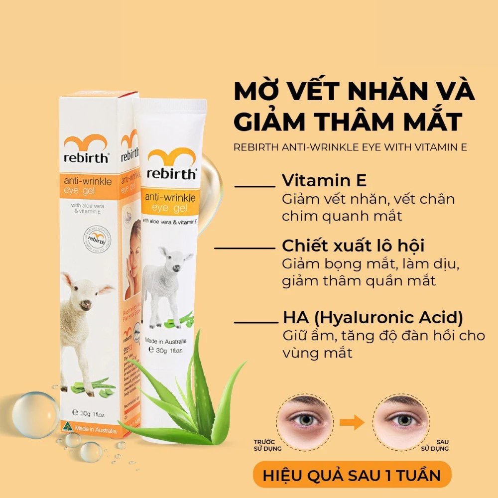 Gel dưỡng mắt Rebirth ngăn ngừa nếp nhăn & quầng thâm 30g