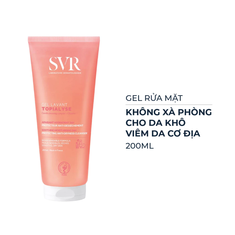 Gel rửa mặt SVR không xà phòng cho da khô, nhạy cảm 55ml/200ml