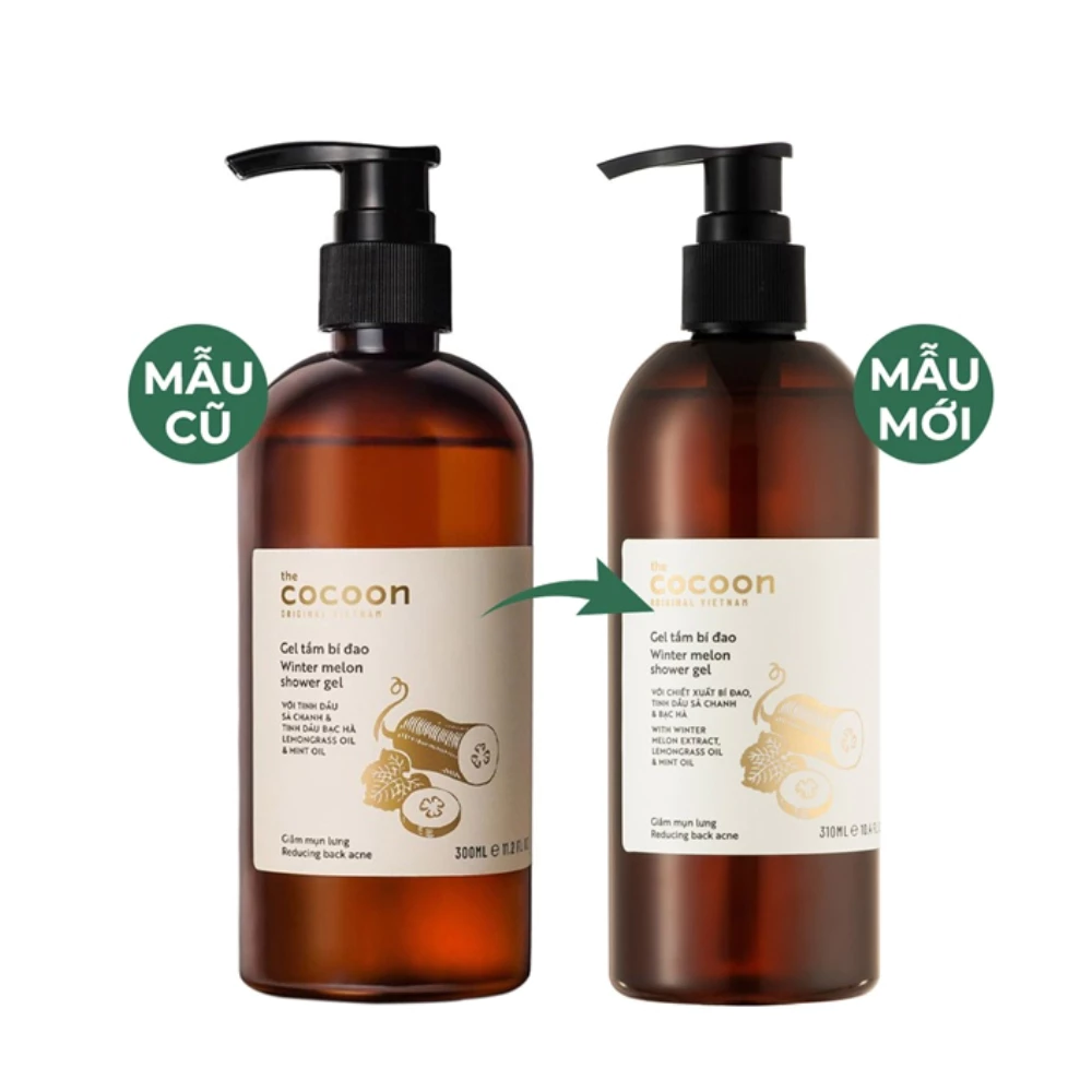 Gel tắm bí đao Cocoon làm giảm mụn lưng 310ml