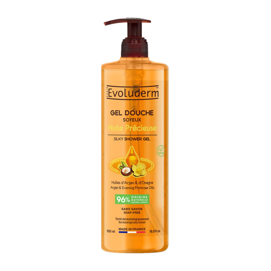 Gel tắm Evoluderm tinh dầu Argan và hoa anh thảo 500ml