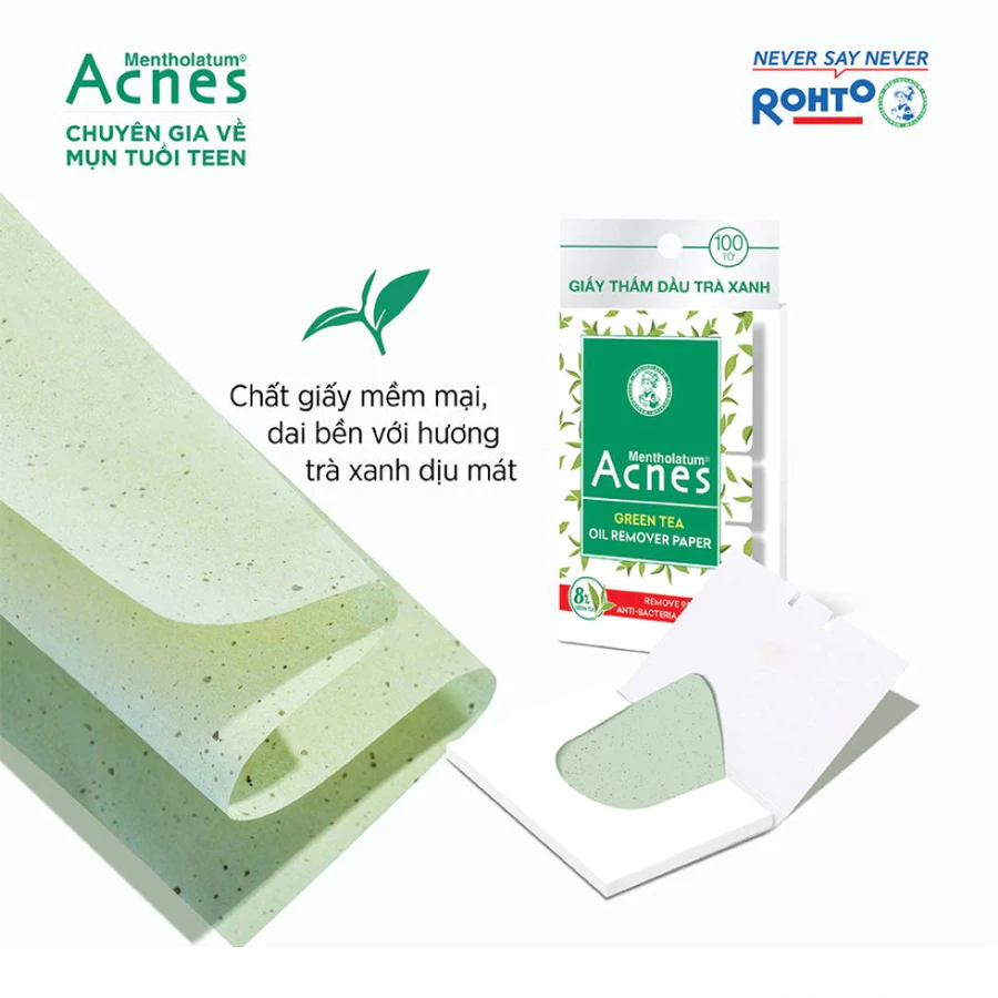 Giấy thấm dầu Acnes trà xanh 100 tờ