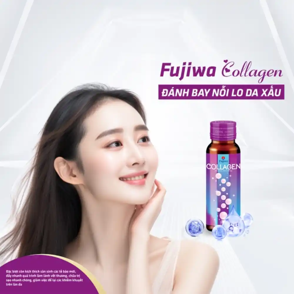 Hộp 10 chai nước uống hỗ trợ làm đẹp và chăm sóc da Fujiwa Collagen 50ml