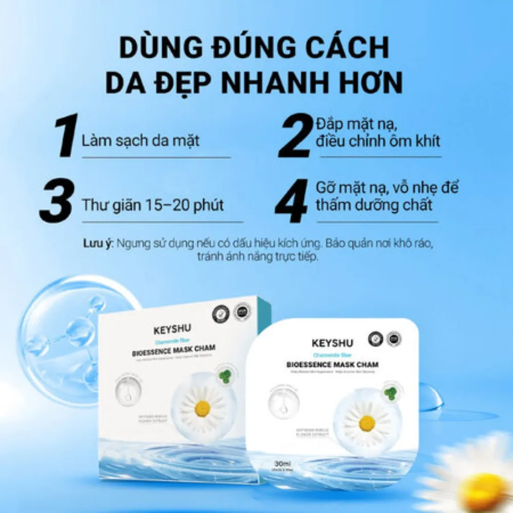 Hộp 10 gói mặt nạ Keyshu cúc La Mã 30ml