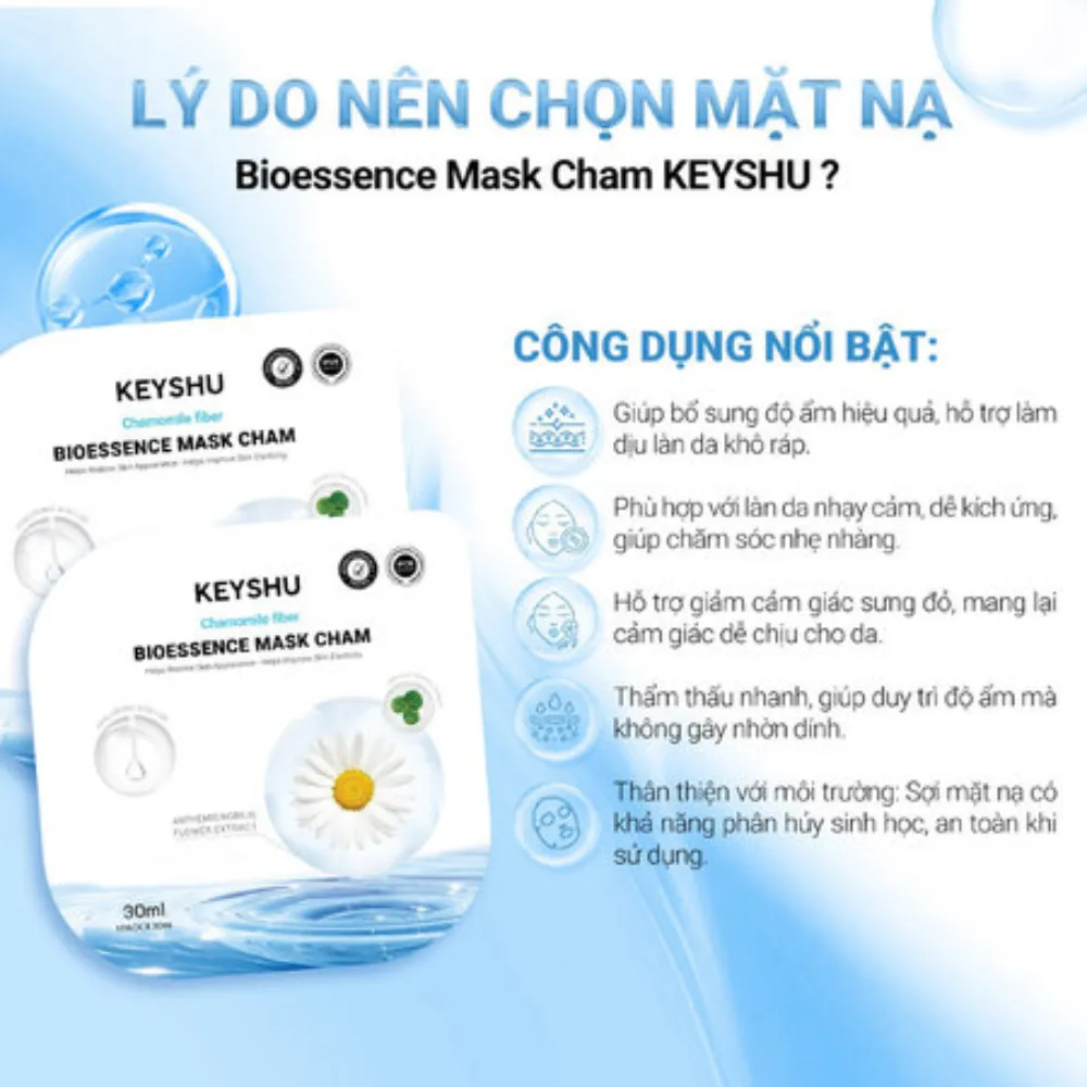 Hộp 10 gói mặt nạ Keyshu cúc La Mã 30ml
