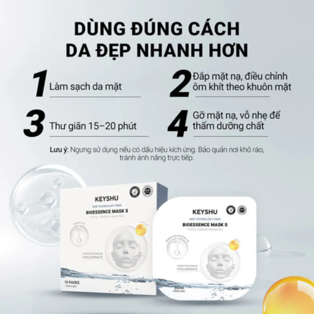 Hộp 10 gói mặt nạ Keyshu nâng cơ 30ml