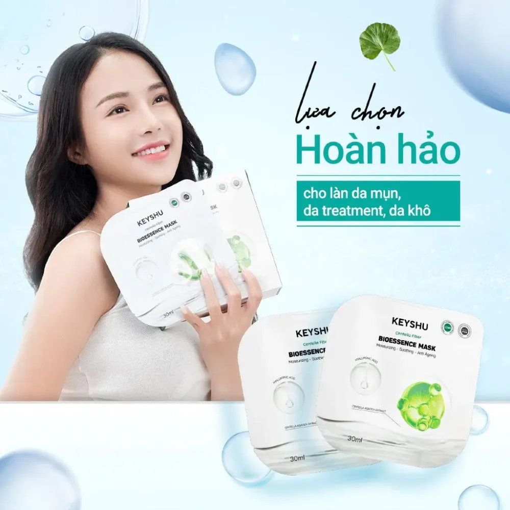 Hộp 10 gói mặt nạ Keyshu sợi sơ rau má 30ml