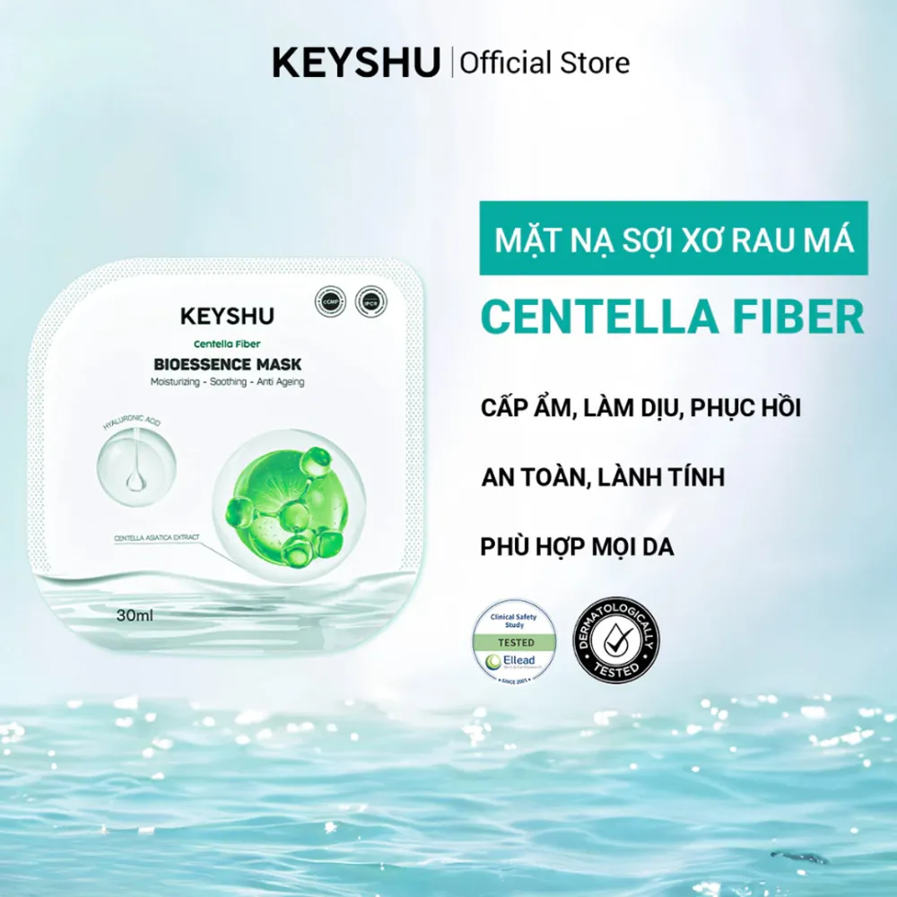 Hộp 10 gói mặt nạ Keyshu sợi sơ rau má 30ml