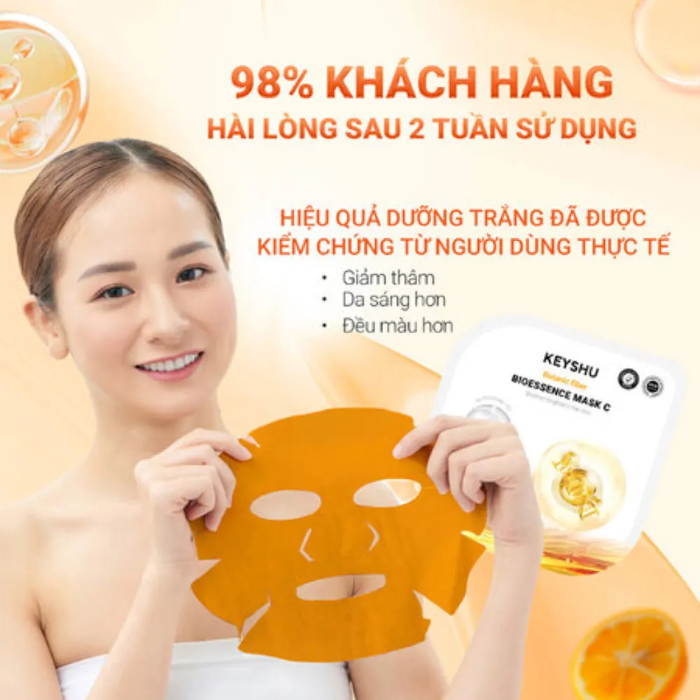 Hộp 10 gói mặt nạ Keyshu vitamin C 30ml