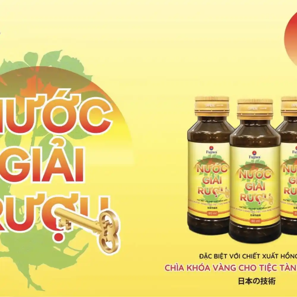 Hộp 10 chai nước uống hỗ trợ hỗ trợ giải độc gan và giải rượu Fujikey 80M