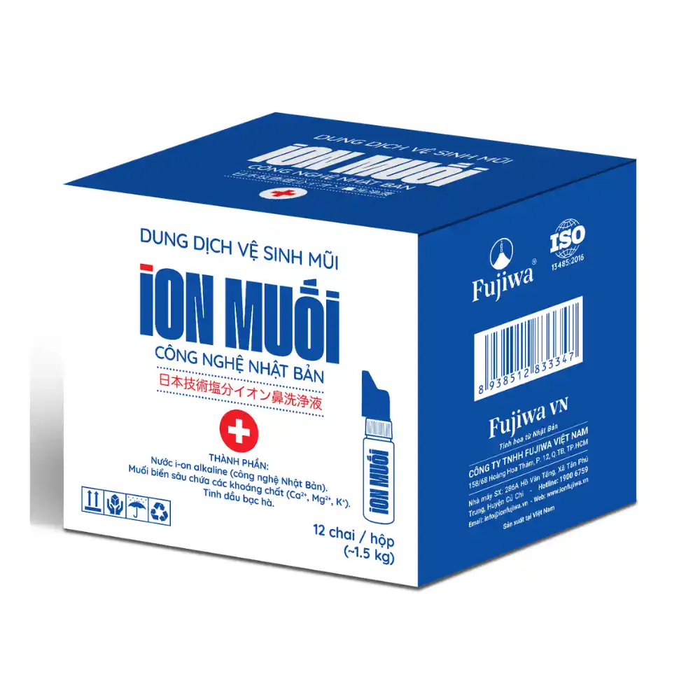 Hộp 12 chai dung dịch vệ sinh mũi Fujisalt I-on muối 90ml