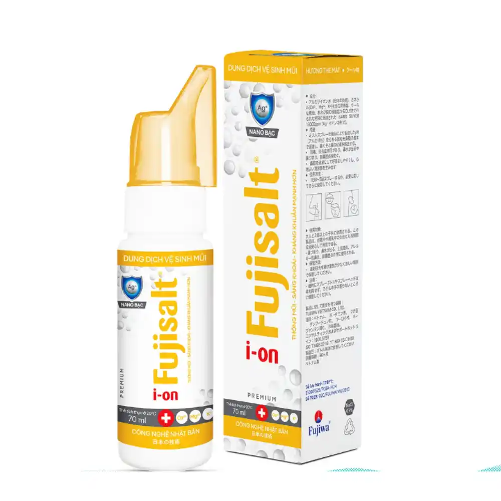 Hộp 12 chai dung dịch vệ sinh mũi Fujisalt Nano bạc 70ml