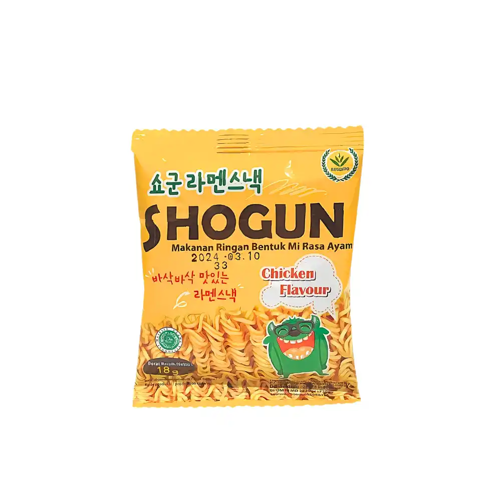 Hộp 30 gói snack mì phô mai vị gà Shogun 18g