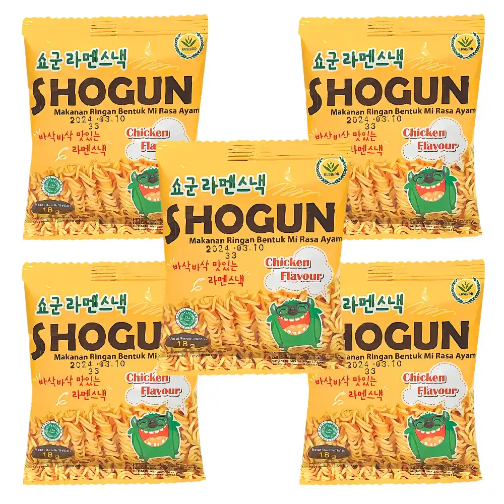 Hộp 30 gói snack mì phô mai vị gà Shogun 18g