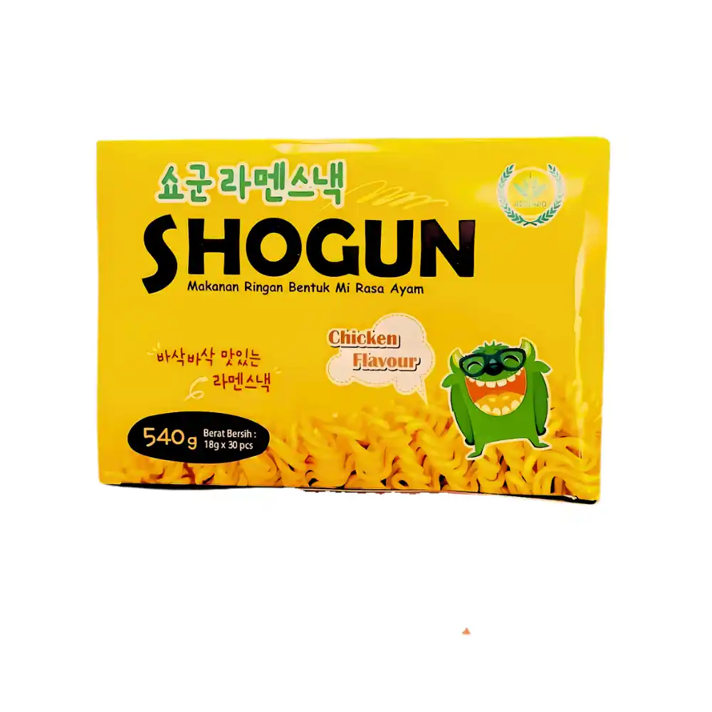 Hộp 30 gói snack mì phô mai vị gà Shogun 18g