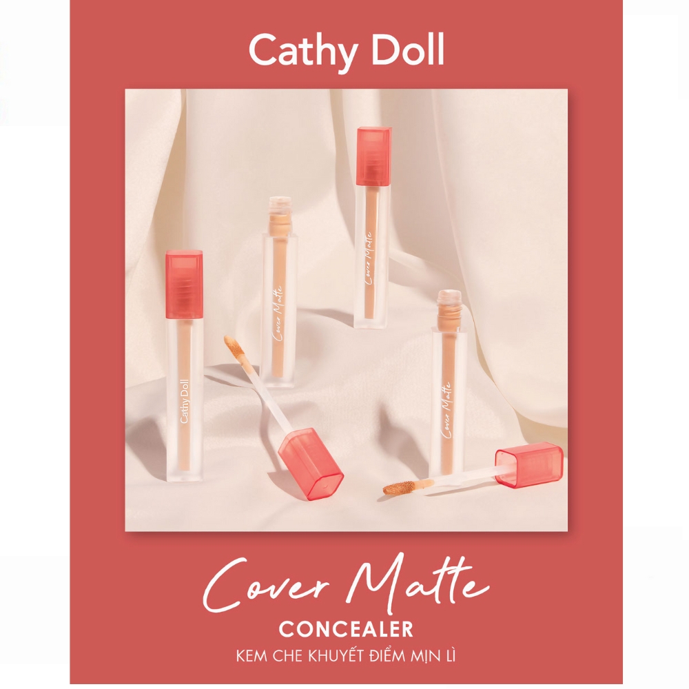 Kem che khuyết điểm Cathy Doll mịn lì 01/02/03 cho da sáng hồng/da sáng/da trung bình 2.4g