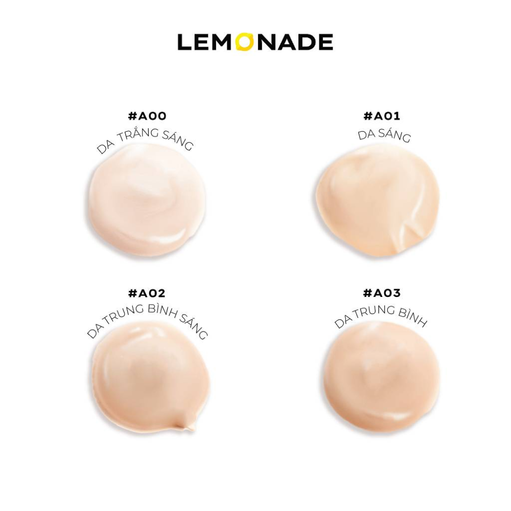 Kem che khuyết điểm Lemonade màu A00/A01/A02 - Da trắng sáng/da sáng/da trung bình sáng 3g