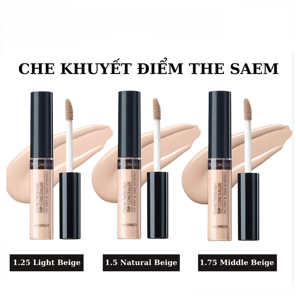 Kem che khuyết điểm The Saem màu 1.25/1.5.1.75 Light Beige/Natural Beige/Middle Beige 6.5g