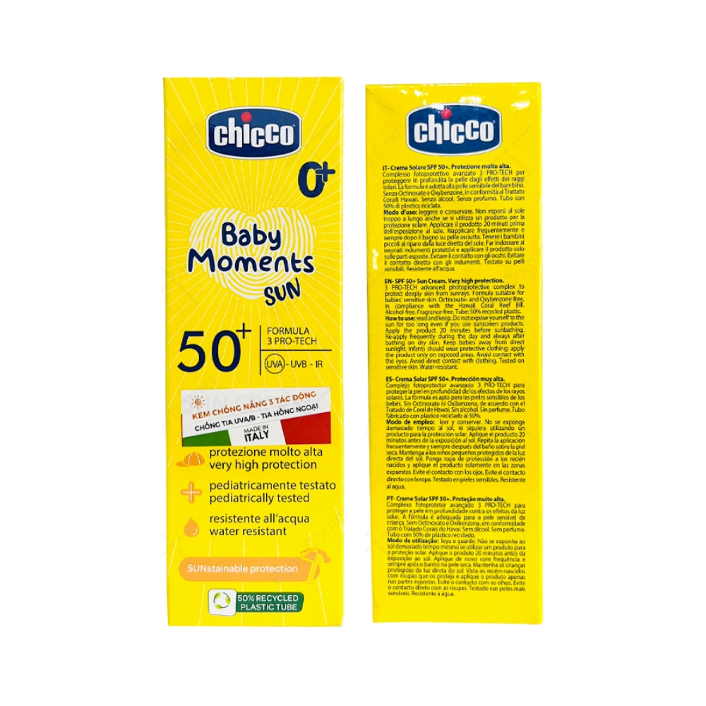 Kem chống nắng 3 tác động SPF 50+ Chicco 75ml