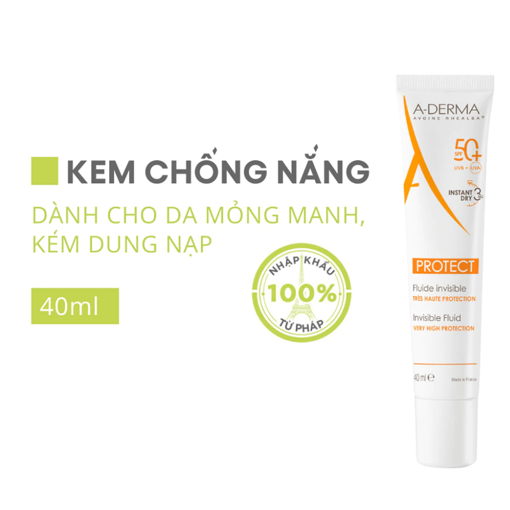 Kem chống nắng A-Derma mỏng nhẹ cho da nhạy cảm 40ml