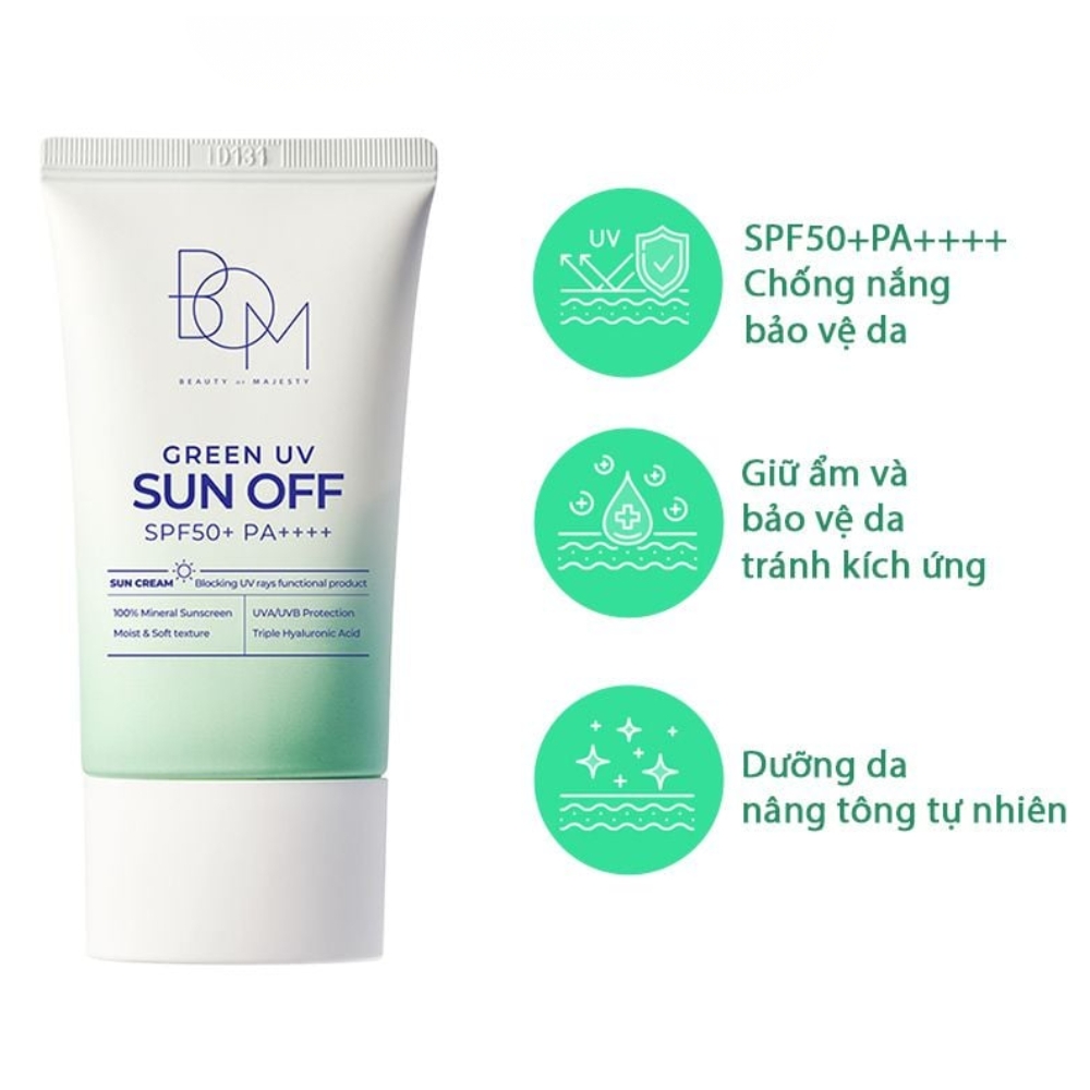 Kem chống nắng B.O.M Green UV Sun Off SPF50+/PA++++ 50ml