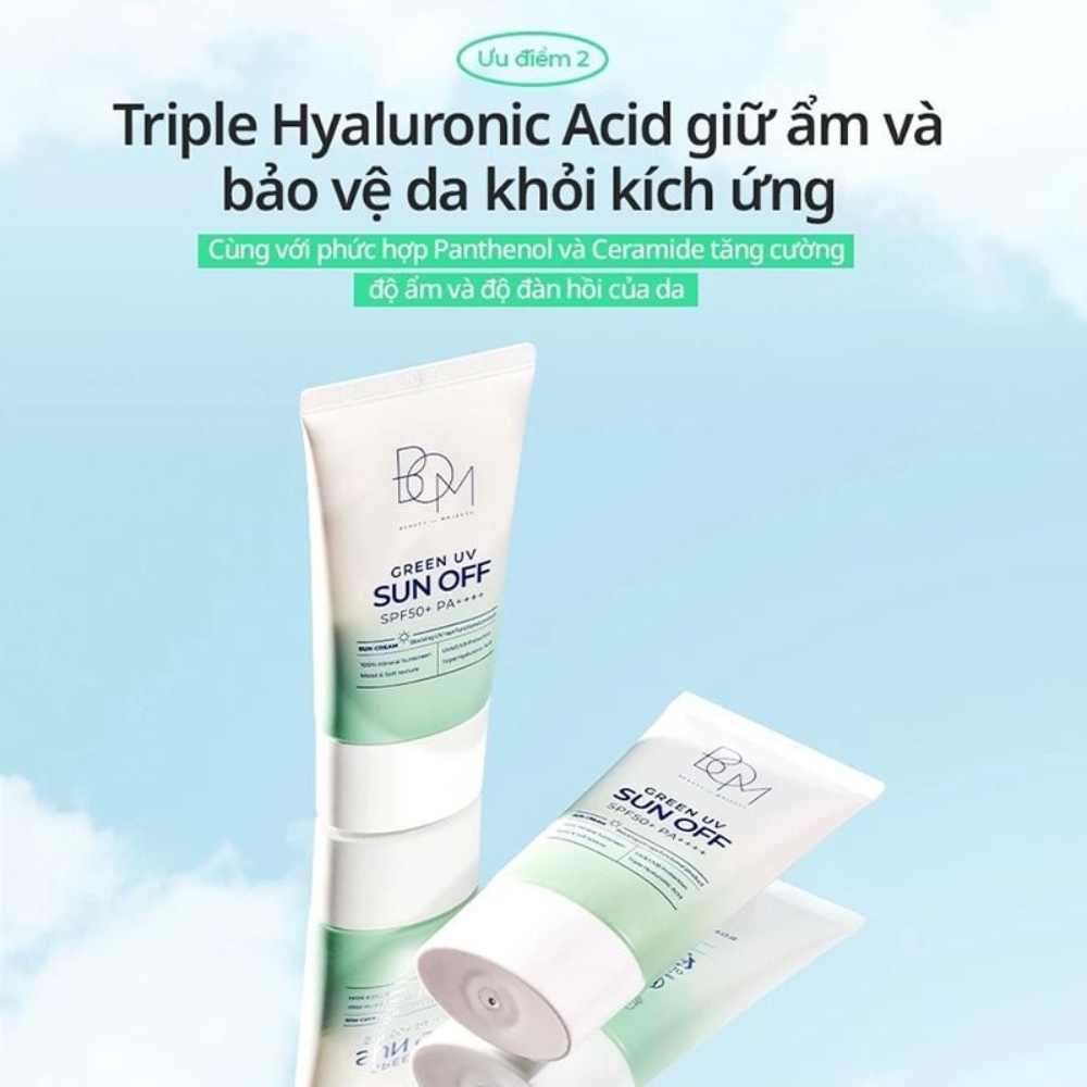 Kem chống nắng B.O.M Green UV Sun Off SPF50+/PA++++ 50ml
