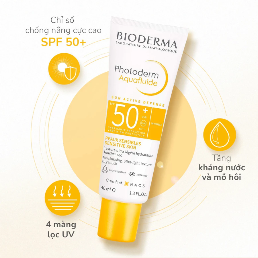 Kem chống nắng Bioderma giảm bóng nhờn 40ml (không màu/màu light)