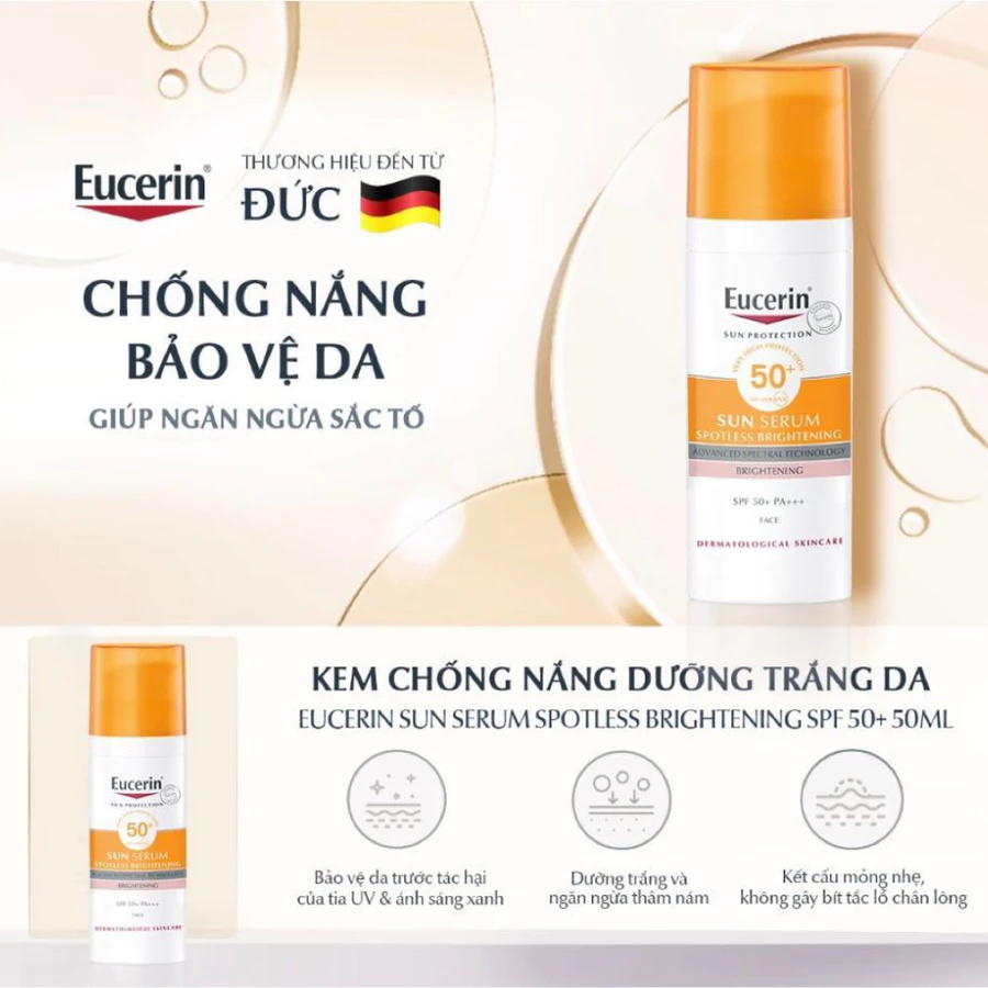 Kem chống nắng Eucerin chứa tinh chất sáng da 50ml