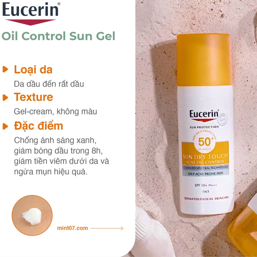 Kem chống nắng Eucerin kiềm dầu & ngừa mụn 50ml