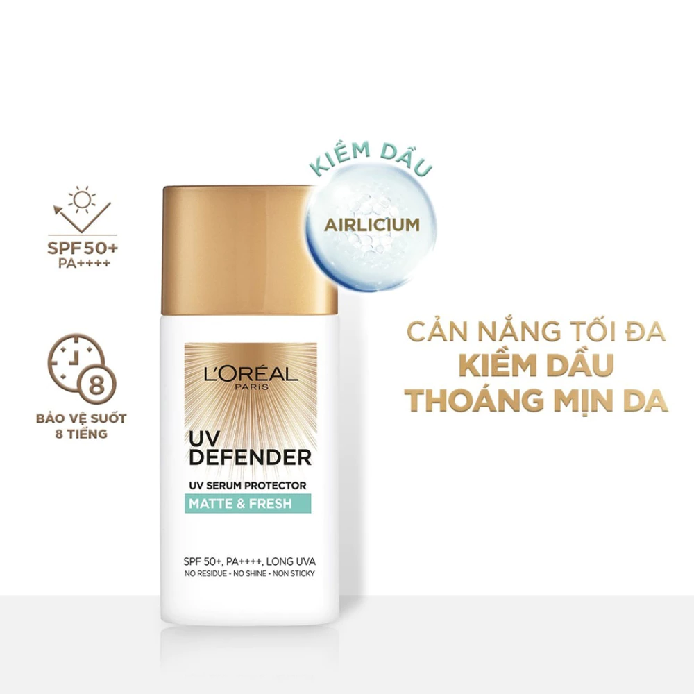 Kem chống nắng L'Oreal mịn nhẹ kiềm dầu thoáng mịn da 50ml