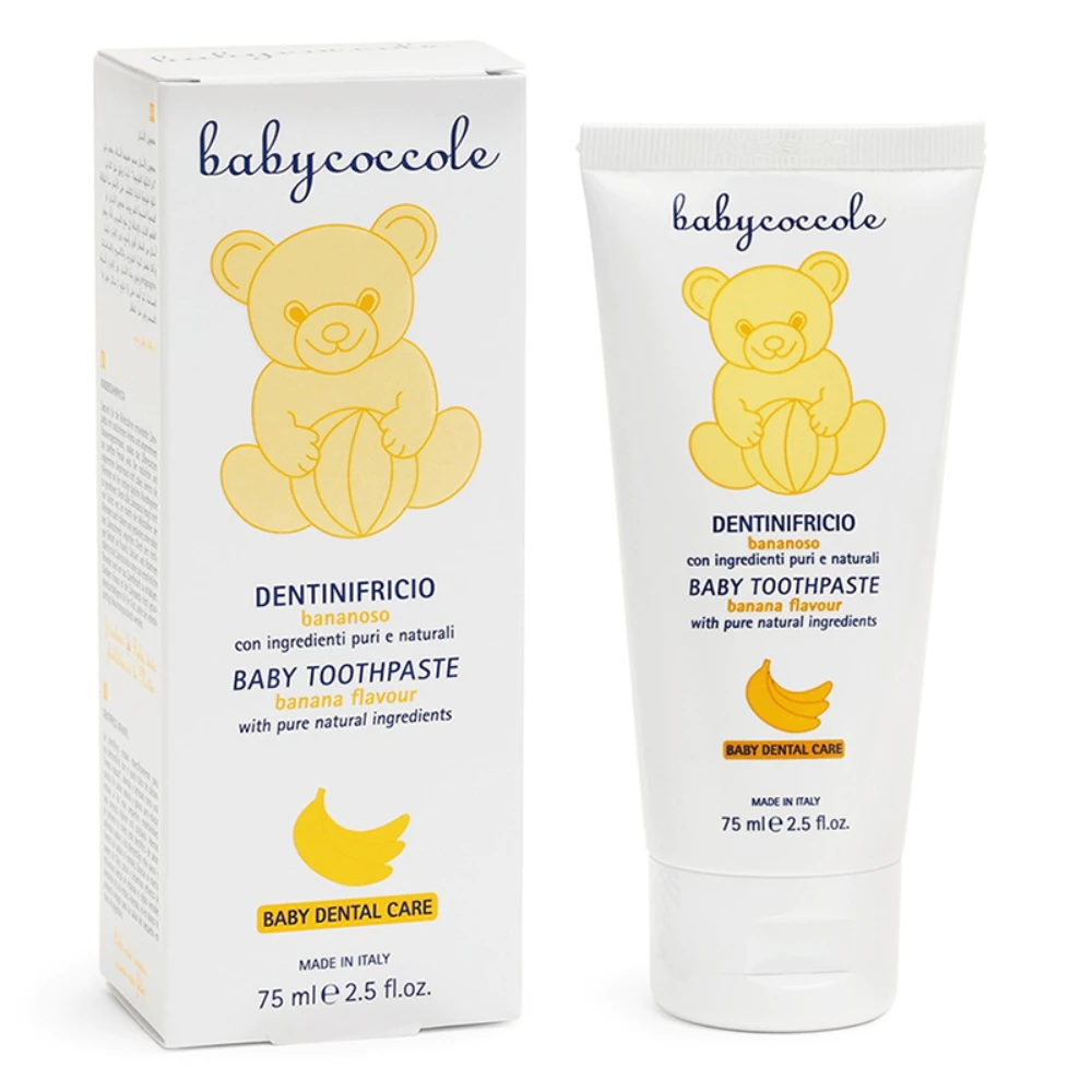 Kem đánh răng Babycoccole hương táo/hương dâu/hương chuối 75ml dành cho bé trên 12 tháng tuổi