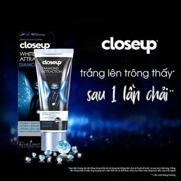 Kem đánh răng Closeup dạng gel trắng răng kim cương 100g