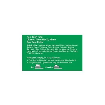 Kem đánh răng Closeup thơm mát tự nhiên dầu quất Detox 230g