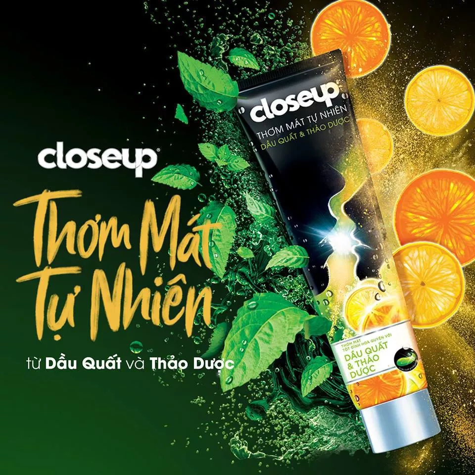Kem đánh răng Closeup thơm mát tự nhiên dầu quất Detox 230g