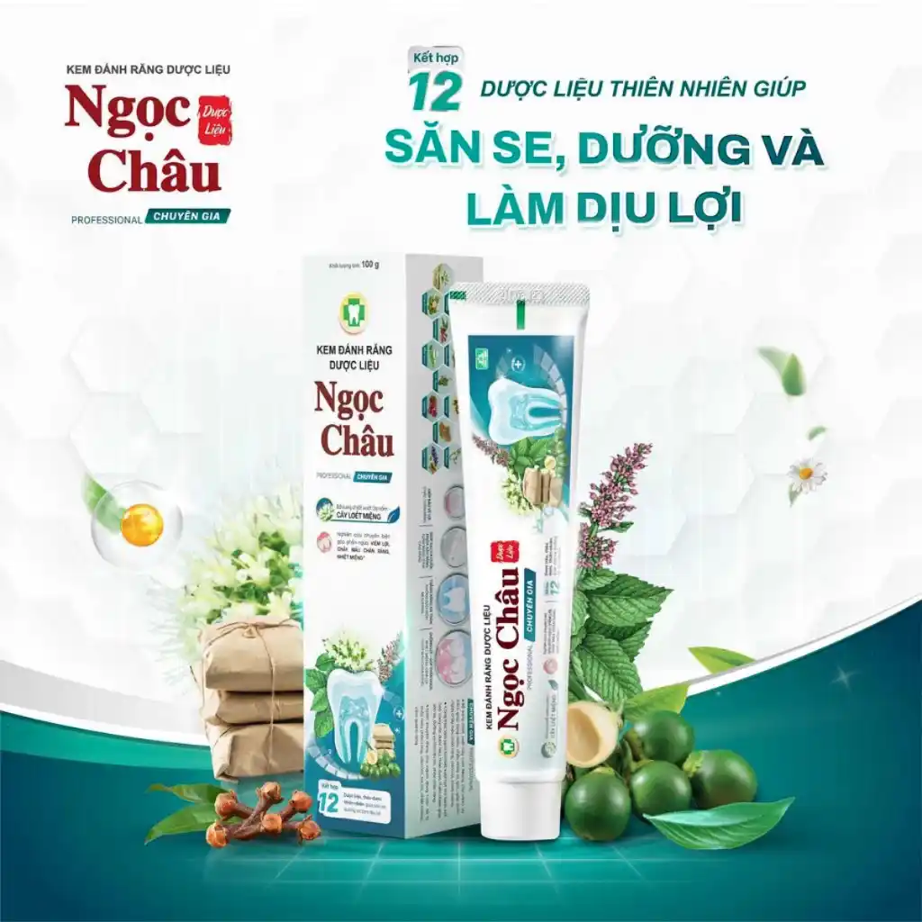 Kem đánh răng dược liệu Ngọc Châu truyền thống/trắng sáng/chuyên gia 100g/125g/170g