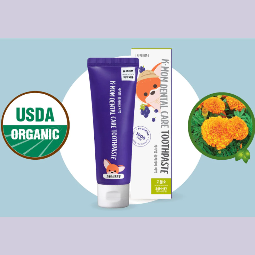 Kem đánh răng trẻ em ít flouride K-Mom 3-8 tuổi vị nho (50g)