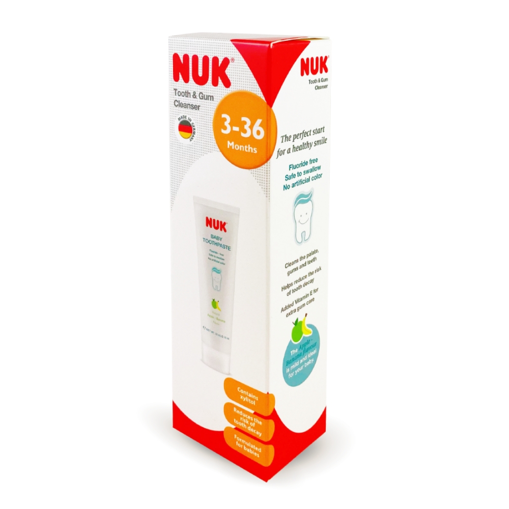 Kem đánh răng trẻ em không Flouride NUK 3-36 tháng (50ml)