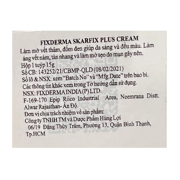 Kem dưỡng Fixderma làm giảm thâm, nám, tàn nhang 15g