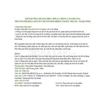 Kem dưỡng Mincer Pharma Detox phục hồi, ngừa lão hoá 50ml