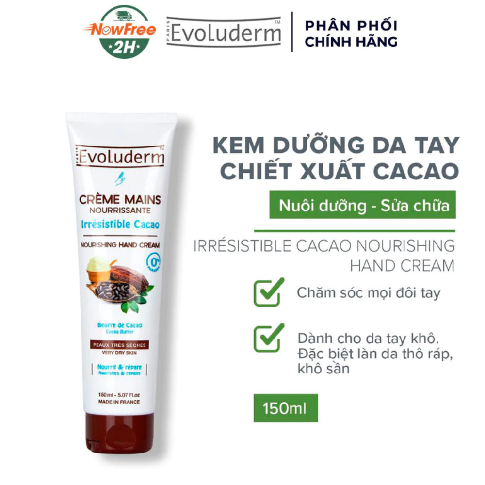 Kem dưỡng tay Evoluderm tinh chất cacao cho da rất khô 150ml